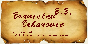 Branislav Brkanović vizit kartica